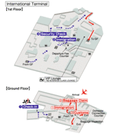 Схема терминалов авиакомпании JAL аэропорта Окленда