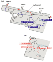 Схема терминалов авиакомпании JAL аэропорта Шанхая (Hongqiao)