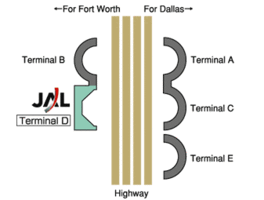 Схема подъезда к аэропорту Далласа