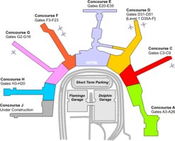 Схема парковок аэропорта Майами