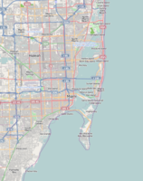 Эта карта Майами была создана проектом OpenStreetMap, по данным собранным сообществом.