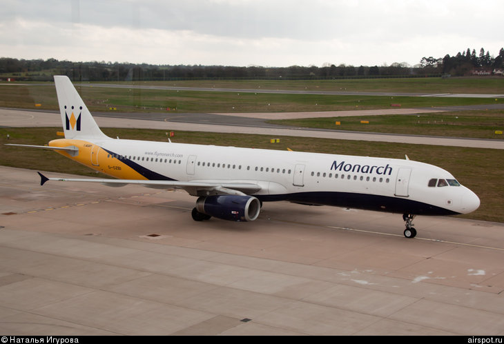 Airbus A321-200, Авиалайнеры, Monarch Airlines, G-OZBI, (cn 2234)