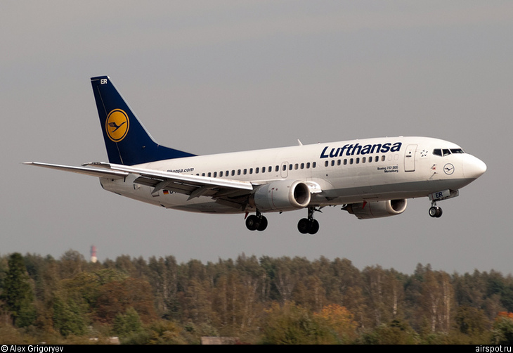 Boeing 737-300, Авиалайнеры, Lufthansa, D-ABER, (cn 26431/2242)