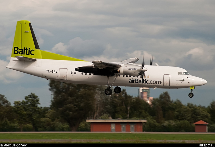 Fokker 50, Авиалайнеры, Air Baltic, YL-BAV, (cn 20190)